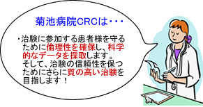 菊池病院CRCでは左記のことを行っております